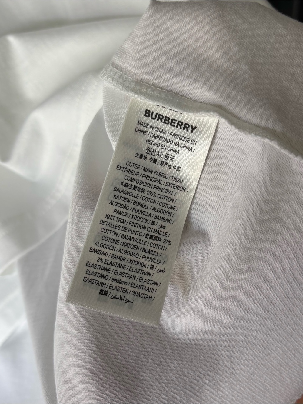 Burberry Men’s White TB Monogram Crew Neck T-Shirt Size XXL Brand New - Picture 4 of 8
